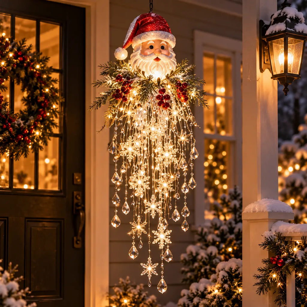 ✨🎅50% SLEVA | Křišťálové sněhové vločky závěsná LED vánoční světla, kouzelné osvětlení na verandu