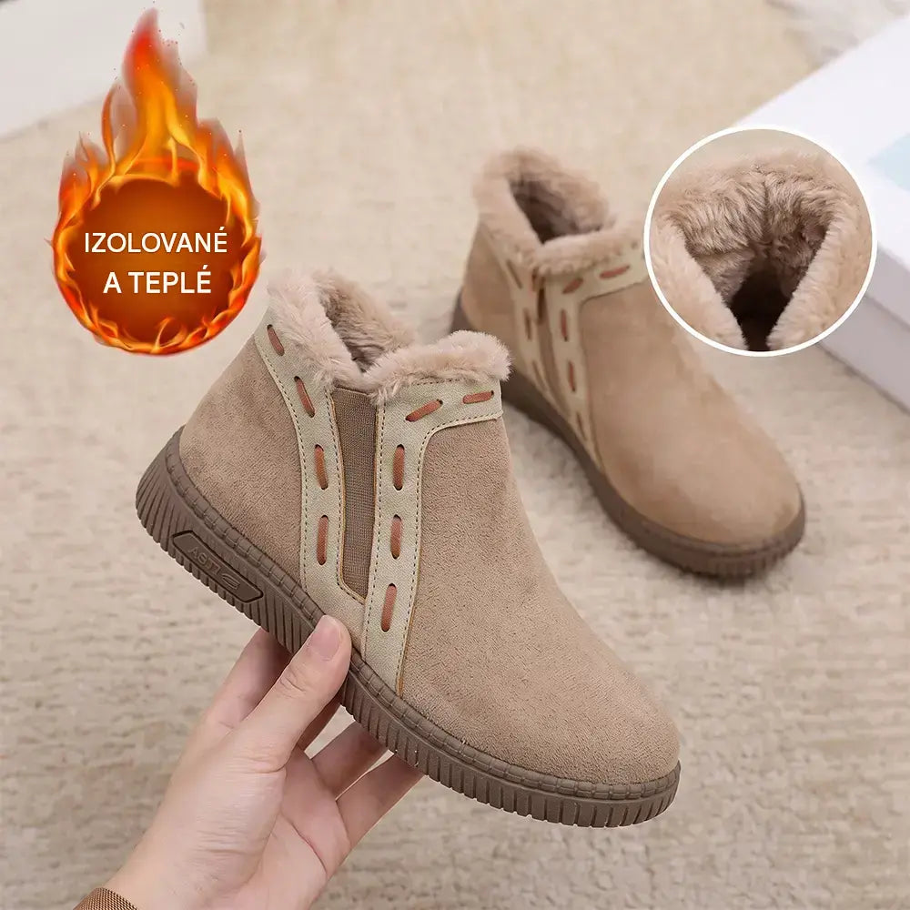 50% SLEVA🔥【36–42】Dámské zimní kotníkové boty, boční zip, hustá vlněná podšívka, zateplené, protiskluzové, vhodné i pro širší chodidla