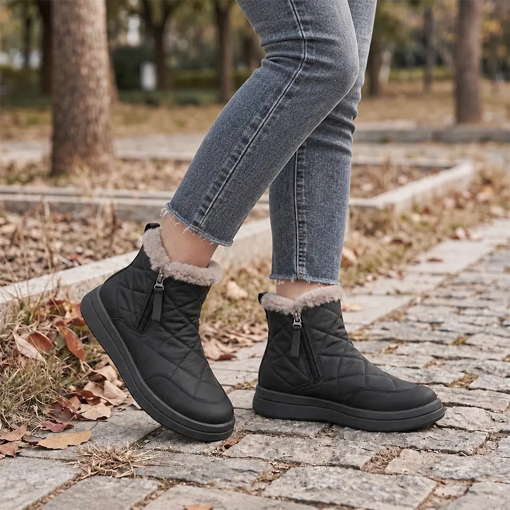 🔥50% SLEVA 👢【35–41】Zimní krátké sněhule, voděodolné, zateplené, protiskluzová silná podrážka, stylové chlebové boty, novinka 2026