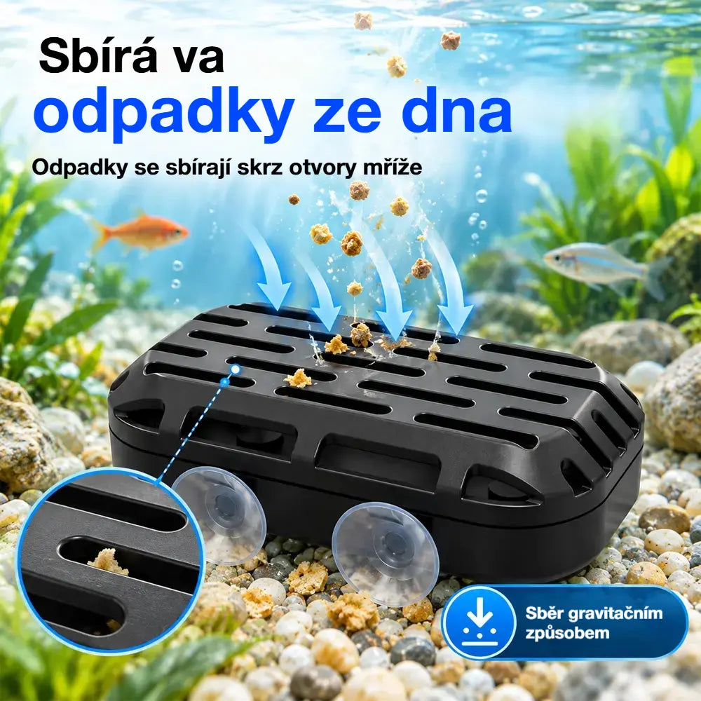 50% SLEVA🐢 Sběrač nečistot pro želví akvárium, gravitační sběr výkalů, dvě přísavky, snadné čištění akvária, snižuje nutnost časté výměny vody