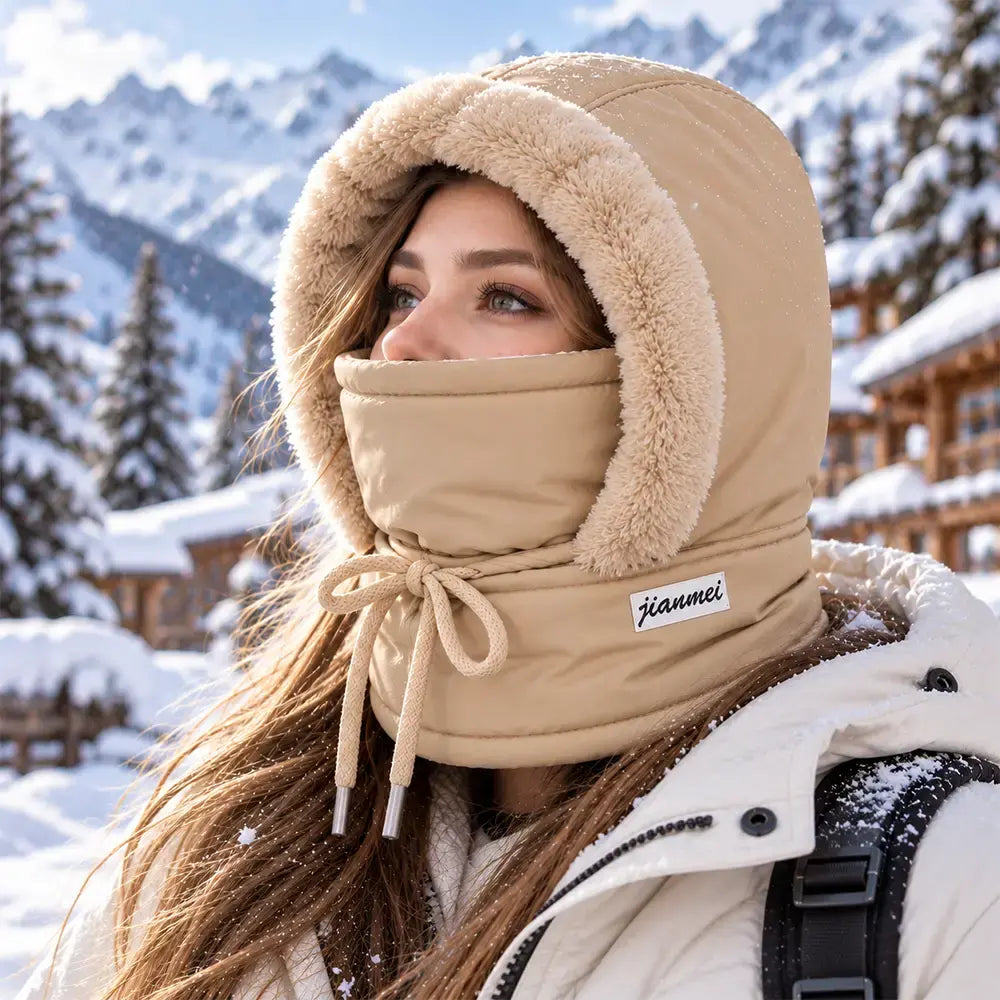 50% SLEVA 🔥3v1 Zimní kapuce s flísovou podšívkou, unisex teplá outdoorová čiapka, chrání hlavu, obličej a krk, lyžování, jízda na kole