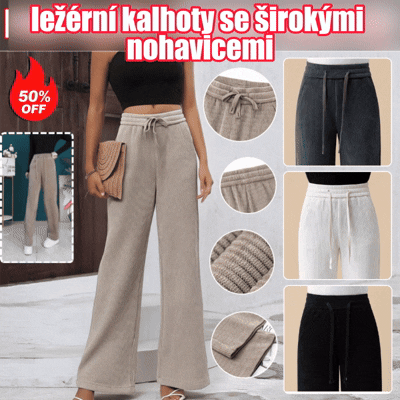 🔥50% SLEVA 👖【40–110 KG】✅ Dámské nové podzimní zimní manšestrové kalhoty se širokými nohavicemi, zateplené, splývavé, štíhlé, pohodlné volné rovné kalhoty