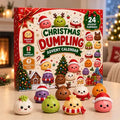 🎄🥰 50% SLEVA | Adventní kalendář 24 dní, squishy knedlíčky, vánoční slepý box, antistresová hračka, dárek k Vánocům