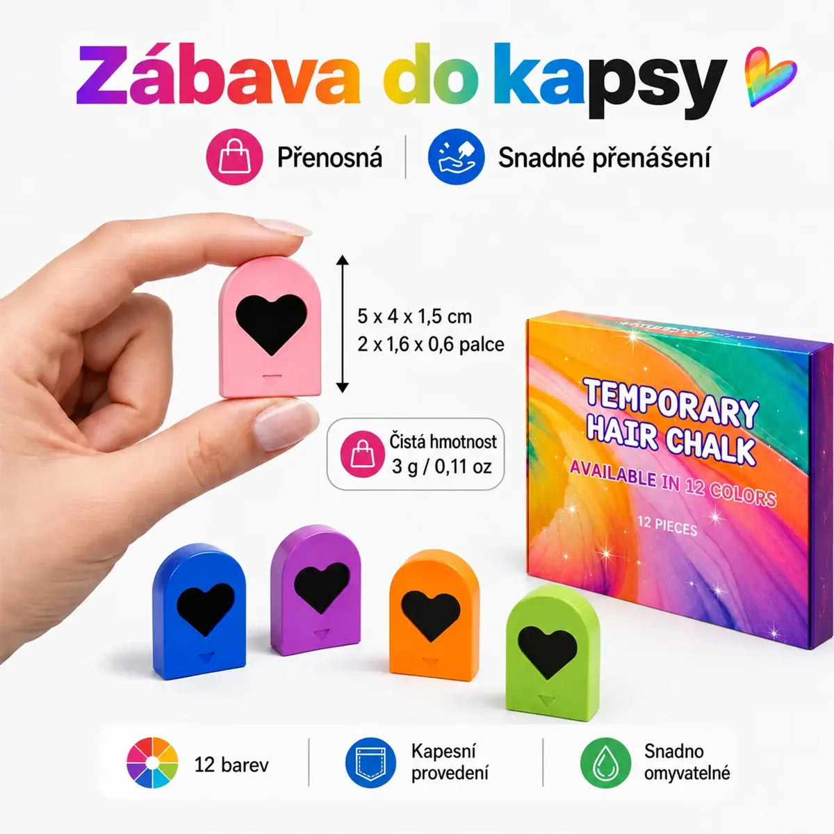 🌈 50% SLEVA! Kompaktní pudrová barva na vlasy, 12 odstínů, dočasná barva na vlasy s aplikátorem, rychlé barvení vlasů
