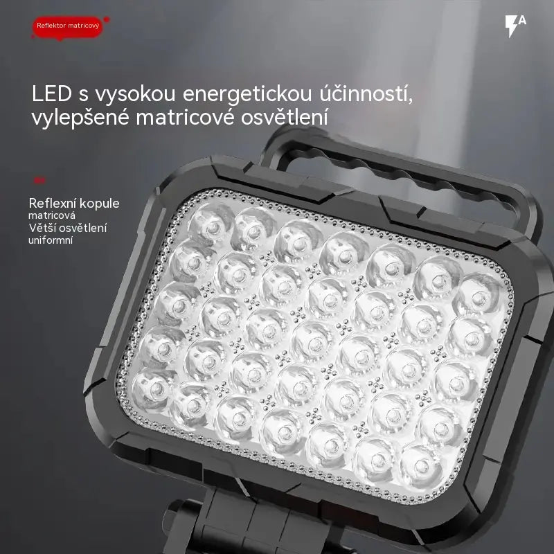 50% SLEVA 💡 LED pracovní svítilna na lithiovou baterii, USB výstup, 180° otočná, vhodná pro opravu aut, kompatibilní s bateriemi DeWalt, Milwaukee