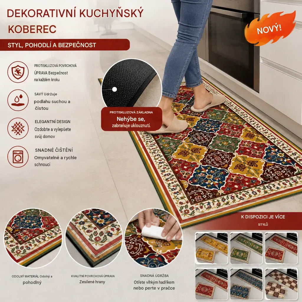 🔥 Kup 1, získej 1 ZDARMA｜Kuchyňská rohož z měkké diatomitové hlíny 40×60 cm + 40×120 cm, savá na vodu a olej, protiskluzová, omyvatelná, odolná proti špině a opotřebení