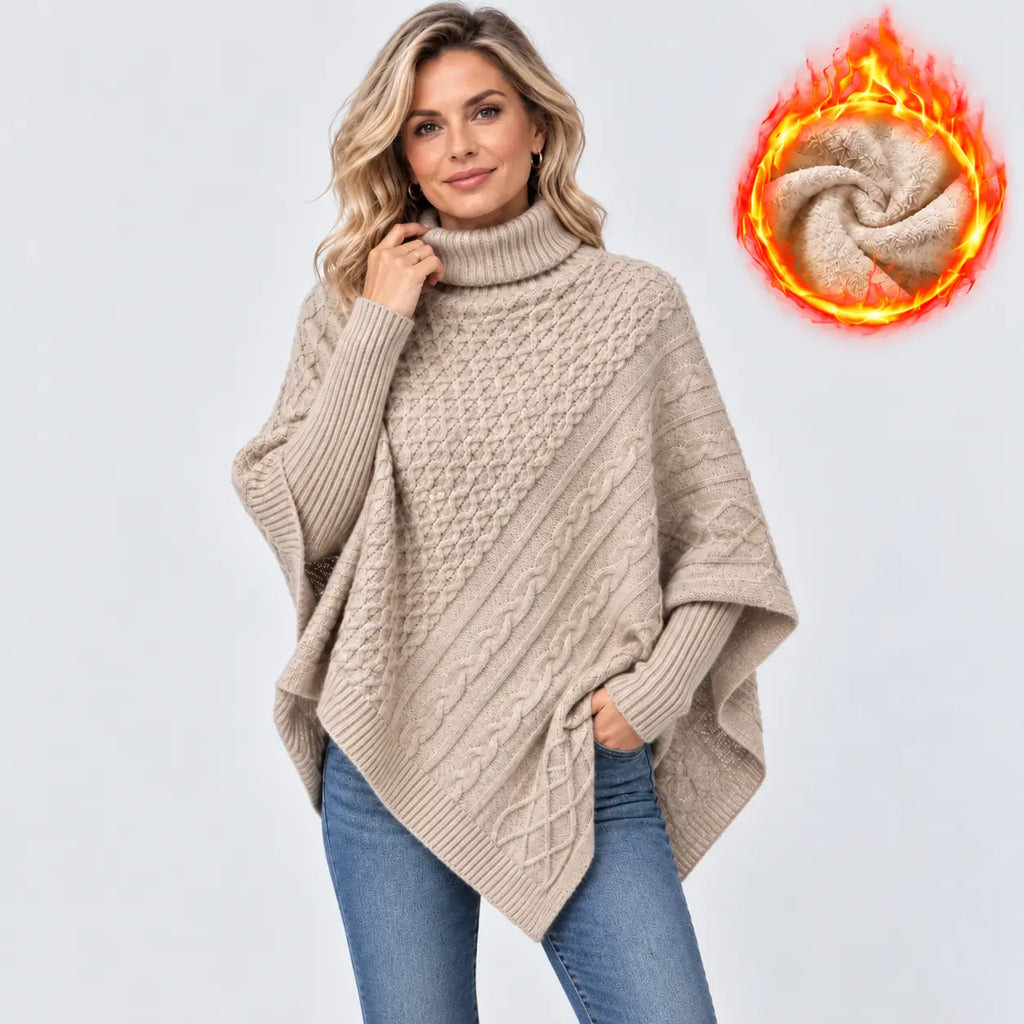 🔥50% SLEVA【S–3XL/6 barev】Dámský podzimně-zimní rolák s copánkovým vzorem, volný střih, hrubý úplet, módní pletený svetr