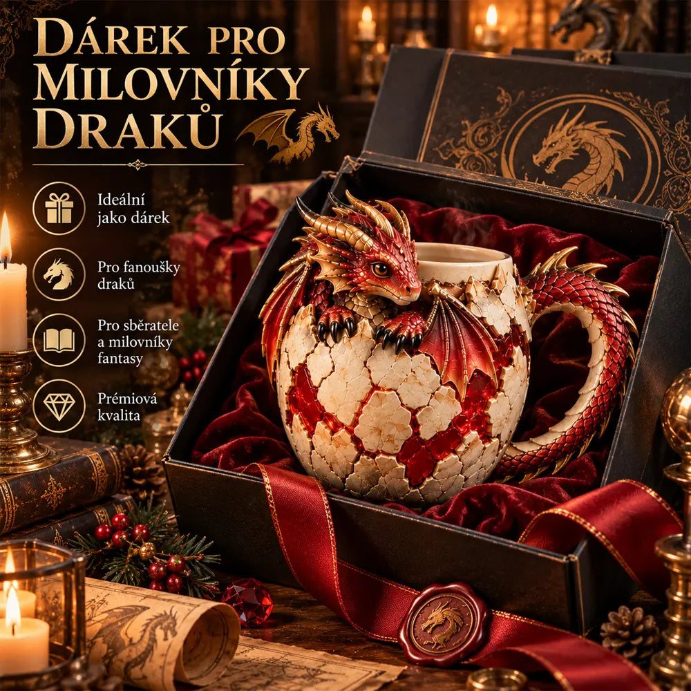 🔥50% SLEVA 🐉 Magický dračí hrnek, sběratelská série, unikátní design draka ve vejci, vhodný na horké i studené nápoje, originální dárek
