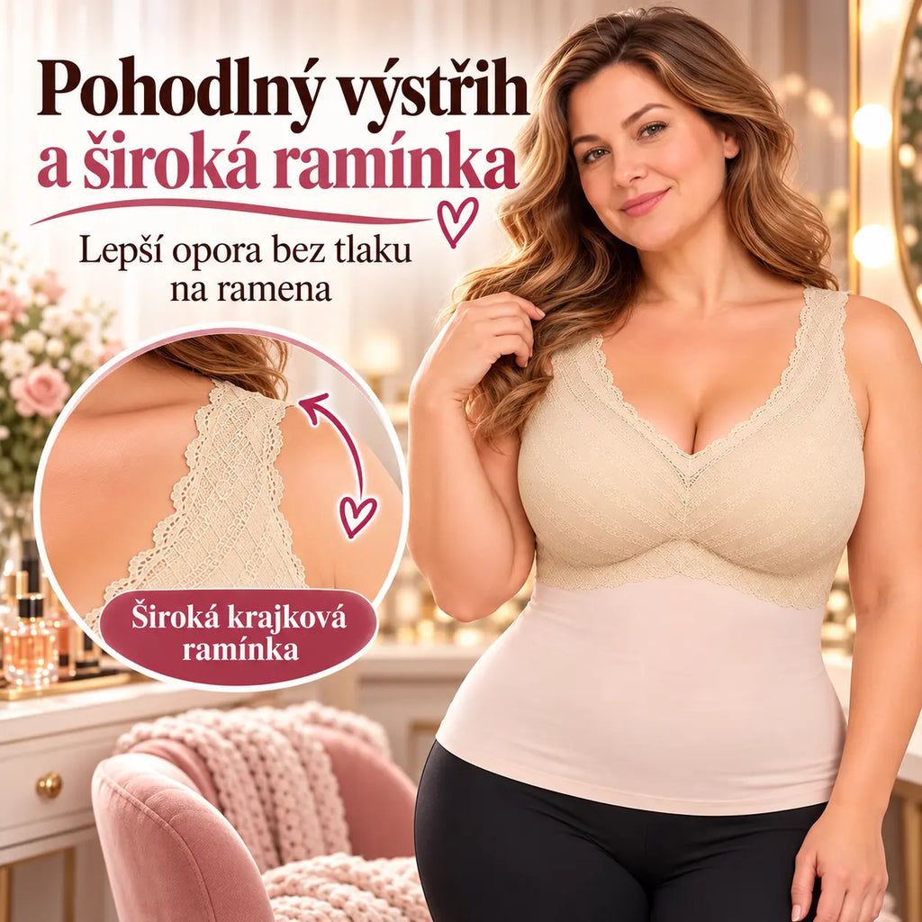 🔥Kup 1, získej 1 zdarma【L-3XL】Dámská zateplená termo vesta s integrovanými vložkami, dederon, bezšvové podzimní a zimní podtílko, hřejivé spodní prádlo