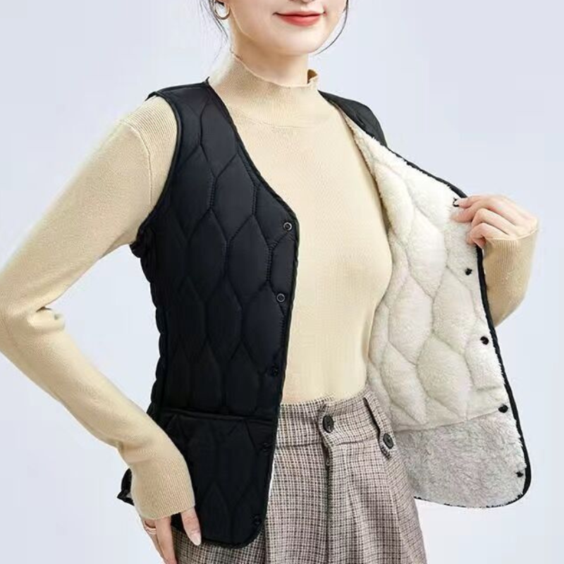 🔥50% SLEVA | Lehká teplá vesta bez rukávů M–5XL, dámská zateplená bunda z bavlněného peří, stylová přiléhavá vesta na podzim a zimu