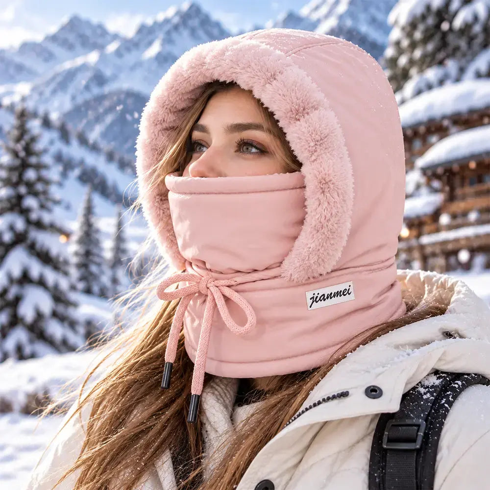50% SLEVA 🔥3v1 Zimní kapuce s flísovou podšívkou, unisex teplá outdoorová čiapka, chrání hlavu, obličej a krk, lyžování, jízda na kole
