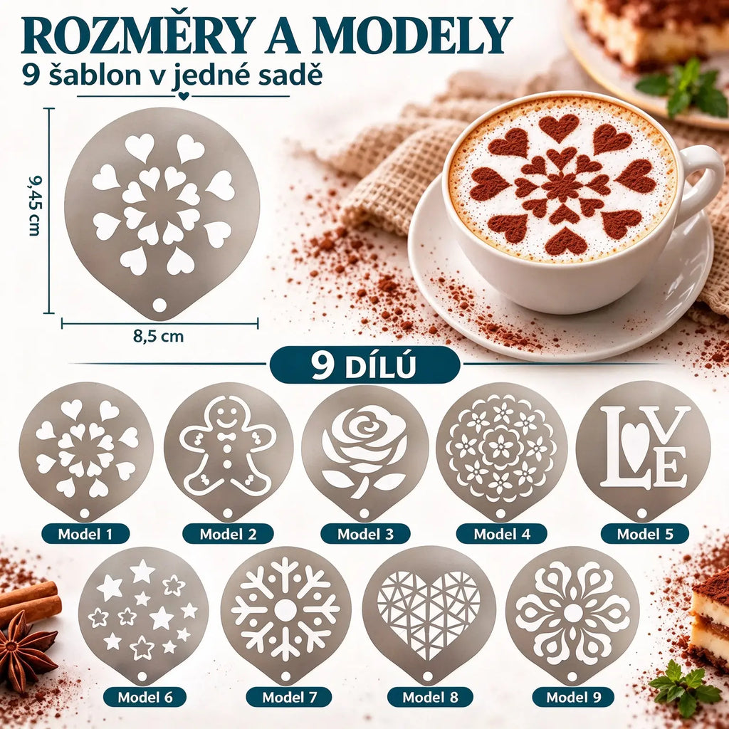 ☕ Nerezová ocelová forma na kávové latte art