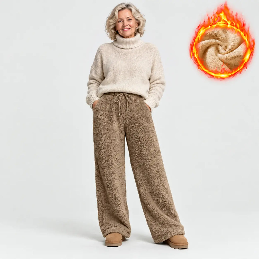 🔥50% SLEVA 【S–3XL/6 barev】Dámské podzimně-zimní plyšové kalhoty, jednobarevné, volný střih, teplé pohodlné volnočasové kalhoty