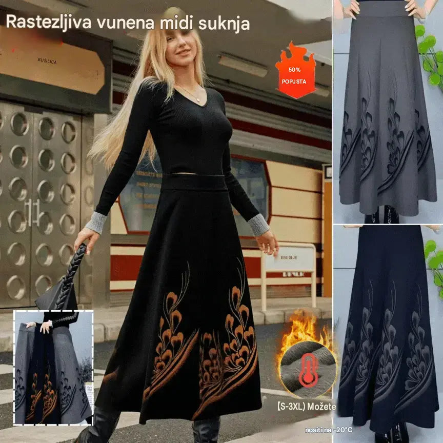 【S-3XL】Silná vlněná sukně na podzim a zimu – stylová a univerzální