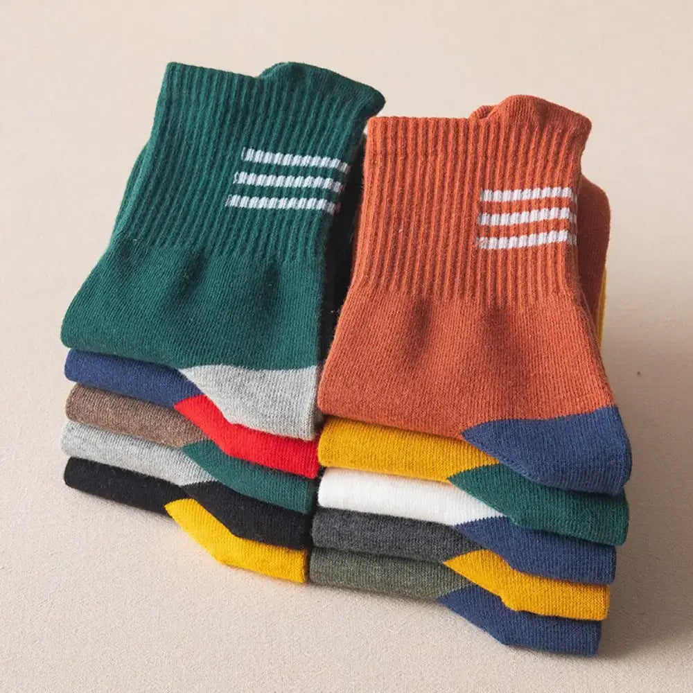 🔥10 párů ponožek za 550 Kč🧦 Dlouhé prodyšné bavlněné sportovní ponožky, pánské i dámské párové ponožky, stylové basketbalové ponožky na podzim a zimu, 10 barev