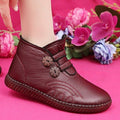 💥【Bestseller!】【Velikosti 35-40】Nové protiskluzové bavlněné zimní ploché kozačky, kotníkové boty, teplé kožené kozačky, bavlněné boty