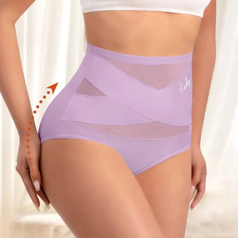 🔥Kupte 1, dostanete 2 zdarma 👙【S-3XL】Dámské vysokopásové tvarovací kalhotky se zkříženými pásky na břiše, ledový hedvábí, tenké a prodyšné, 360° zpevnění břicha, pro váhu 40–100 kg