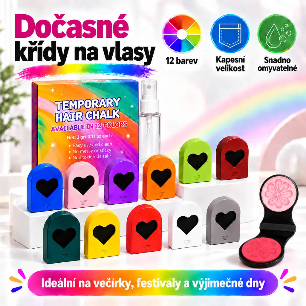 🌈 50% SLEVA! Kompaktní pudrová barva na vlasy, 12 odstínů, dočasná barva na vlasy s aplikátorem, rychlé barvení vlasů