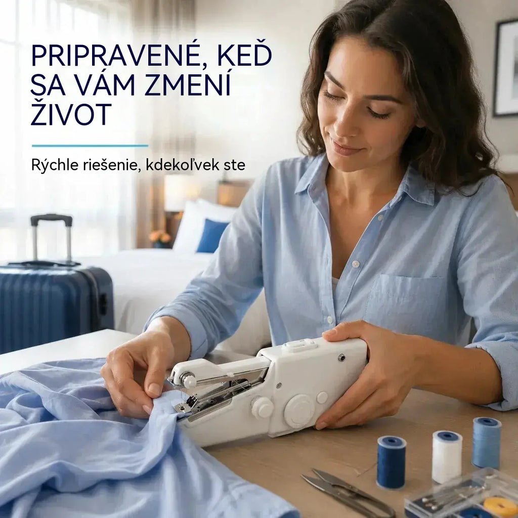 🧵 50% SLEVA |【48 příslušenství】Přenosný ruční elektrický šicí stroj, miniaturní kapesní šicí stroj pro domácí opravy, DIY šití