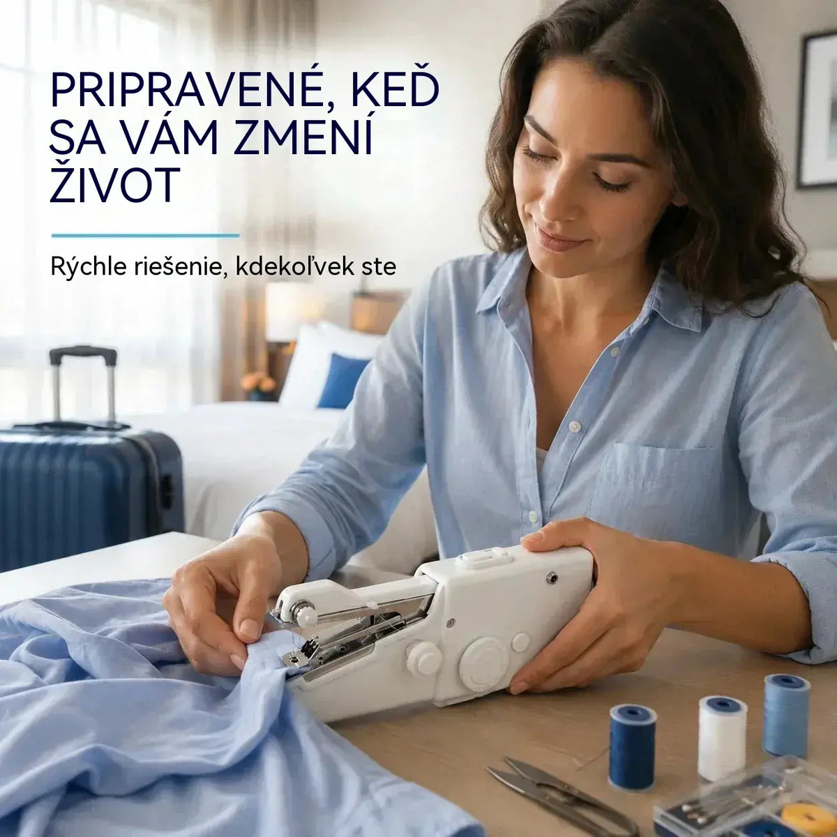 🧵 50% SLEVA |【48 příslušenství】Přenosný ruční elektrický šicí stroj, miniaturní kapesní šicí stroj pro domácí opravy, DIY šití