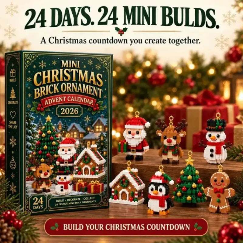🎄✨50% SLEVA | 24denní adventní kalendář, mini vianoční ozdoby z kociek, stavebnice, 24 ks vánočních figurek, vánoční dekorace