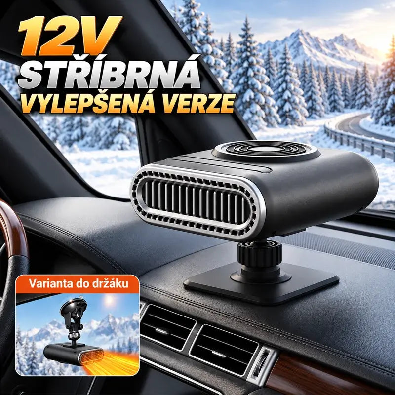 50% SLEVA🔥Vylepšené 12V autotopení 120W, rychlé vytápění, odmrazování a odmlžování skla, 360° otočný podstavec s přísavkou, zimní topení do auta