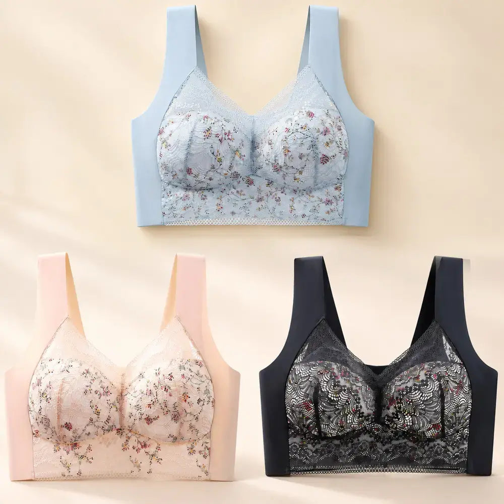 🔥3 kusy 580Kč 👙【M-5XL】Dámská bezešvá push-up podprsenka bez kostic, tenká, proti povisání