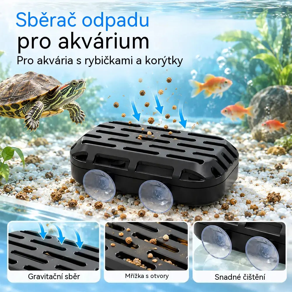 50% SLEVA🐢 Sběrač nečistot pro želví akvárium, gravitační sběr výkalů, dvě přísavky, snadné čištění akvária, snižuje nutnost časté výměny vody
