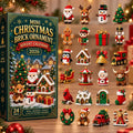🎄✨50% SLEVA | 24denní adventní kalendář, mini vianoční ozdoby z kociek, stavebnice, 24 ks vánočních figurek, vánoční dekorace