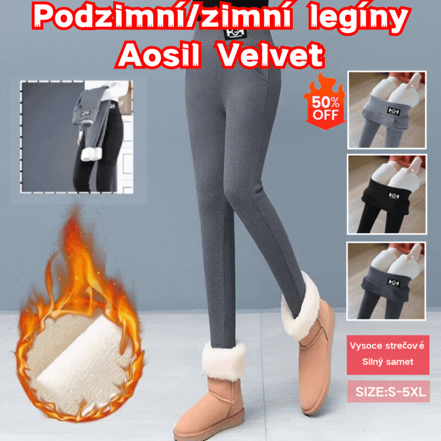 🔥50% SLEVA 【M–3XL】Dámské podzimně-zimní legíny z hustého sametu, vysoký pas, tlustá flísová podšívka, štíhlý střih, velké velikosti, na každodenní nošení