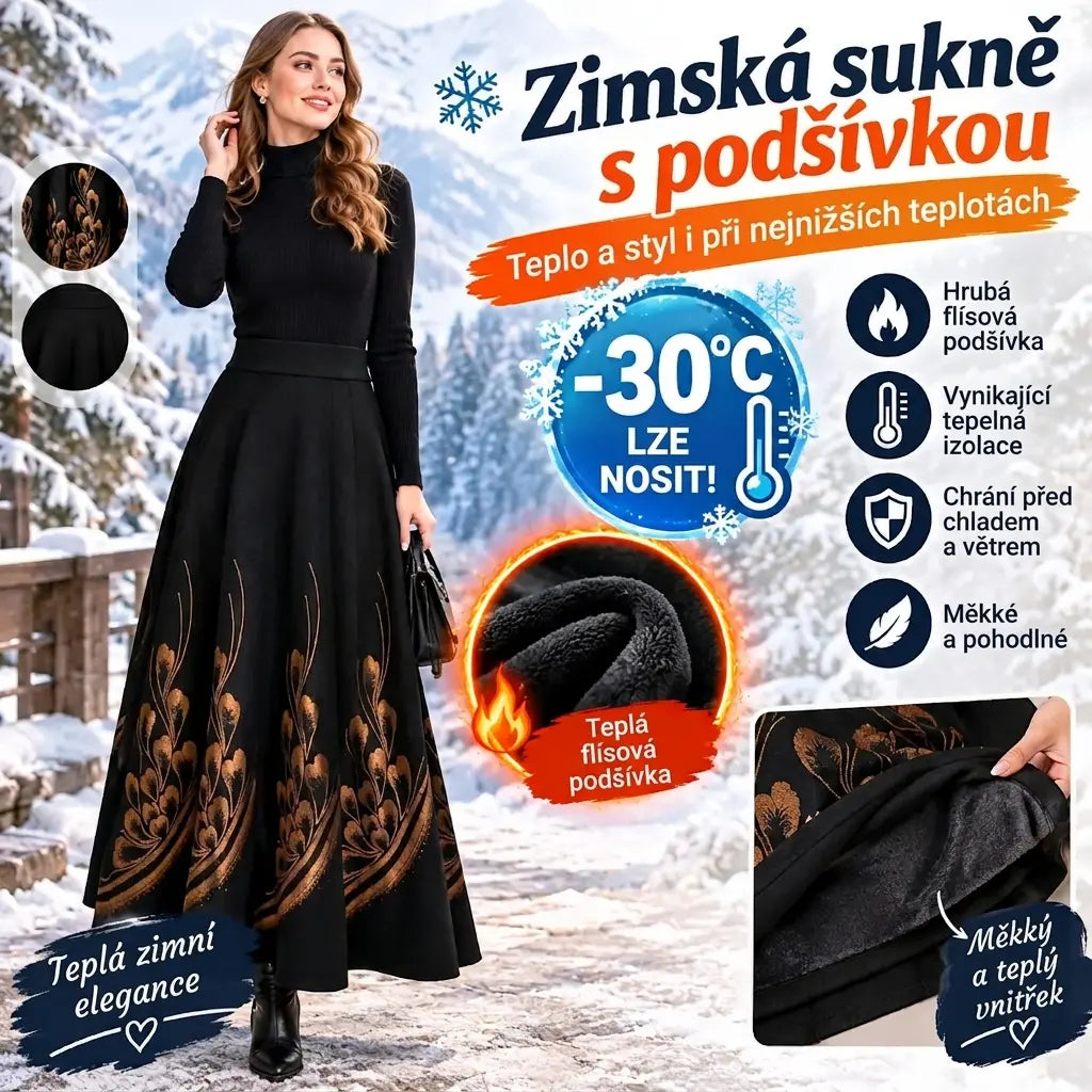 【S-3XL】Silná vlněná sukně na podzim a zimu – stylová a univerzální