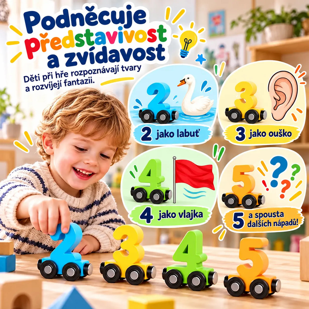 🔥 Kup 1, získej 1 zdarma | Magnetický číselný vláček pro děti, vzdělávací stavebnice, hračka pro batolata 1–6 let, rané vzdělávání