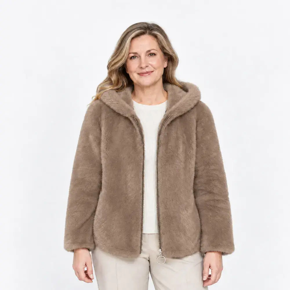 🔥50% SLEVA ✨【M–7XL】Dámská zimní zateplená bunda, silný oboustranný fleece, s kapucí, na zip