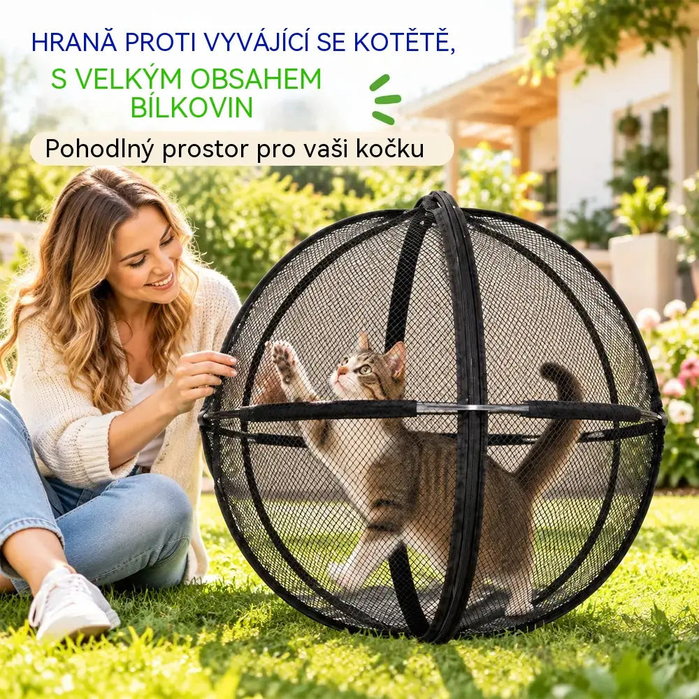 🐱50% SLEVA | Skládací kulovitý stan pro kočky, prodyšná síťovina, 360° ochrana, přenosný, pro domácí i venkovní použití