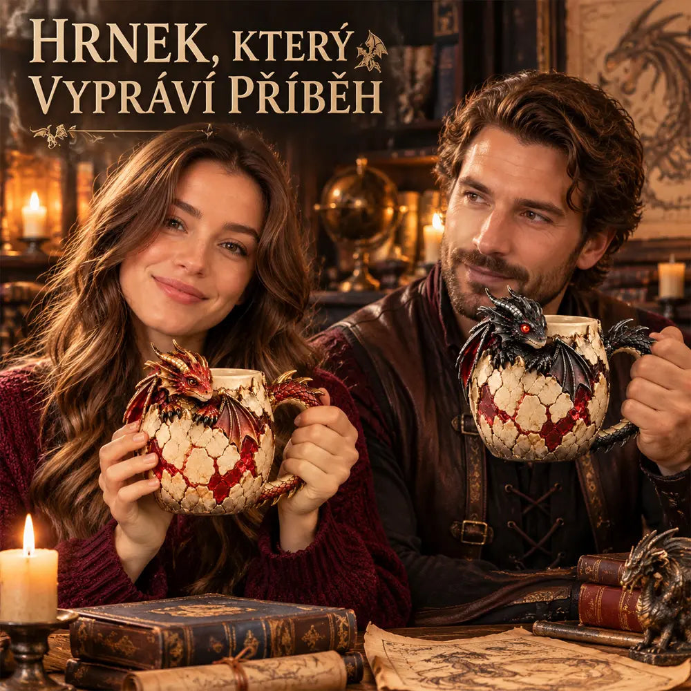 🔥50% SLEVA 🐉 Magický dračí hrnek, sběratelská série, unikátní design draka ve vejci, vhodný na horké i studené nápoje, originální dárek