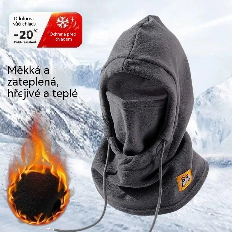 ❄️50% SLEVA! 4v1 zateplená fleecová kukla, čepice + rouška + šála + chrániče uší v jednom, větruodolná, univerzální velikost, vhodná pod helmu, na lyžování, motorku a outdoor