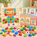 🔥50% SLEVA | Dřevěná 3D mozaiková puzzle pro děti, vzdělávací stavebnice, předškolní stolní hra, rozvíjí logiku a kreativitu