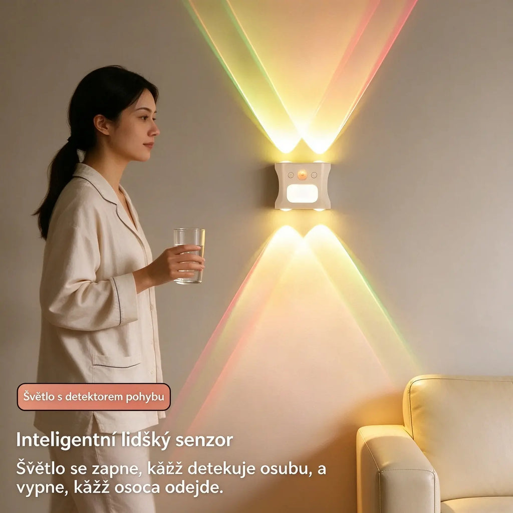 50% SLEVA🔥Magnetická RGB nástěnná lampa s pohybovým senzorem, dobíjecí, dálkové ovládání, vícebarevná atmosférická lampa